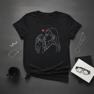 T-shirt minimaliste pour femmes « Cat Mom » avec d