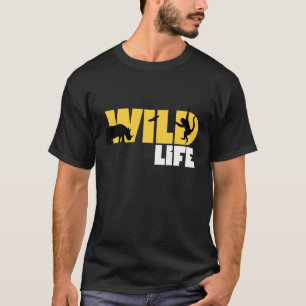 T-shirt Minimaliste Vie Sauvage Noir et Jaune
