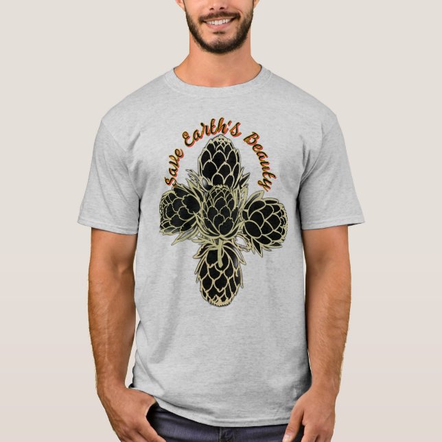 T-shirt Minimalistic Artichoke Logo – Save Earth's Beauty (Devant)