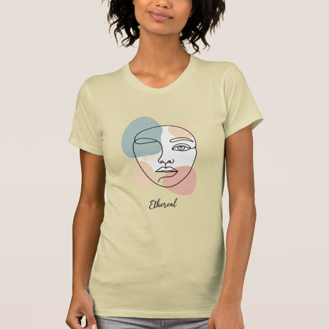 T-Shirt "Minimalistische Maus" geometrische Linien (Vorderseite)