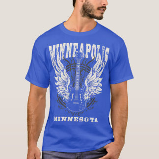 T-shirt Minneapolis Minnesota en détresse guitare aile Ang
