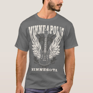 T-shirt Minneapolis Minnesota en détresse guitare aile Ang