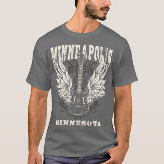 T-shirt Minneapolis Minnesota en détresse guitare aile Ang