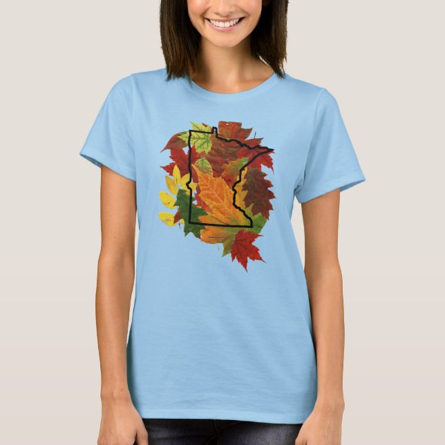 T-shirt Minnesota automne Feuilles automne couleurs (Devant)