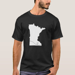 T-shirt Minnesota Love Heart Home État Midwest Vintage Re
