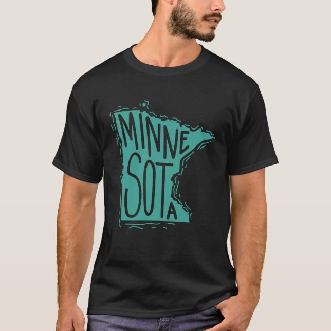 T-shirt Minnesota Map Outline USA America (Devant)