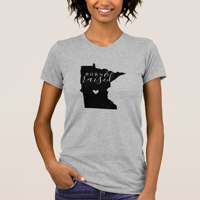 T-shirt Minnesota né et élevé Tee d'État (Devant)