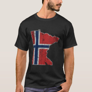 T-shirt Minnesota Norvégien-Américain Norge Norvège Drapea