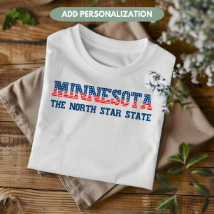 T-shirt Minnesota Patriotique L'État North Star Personnali