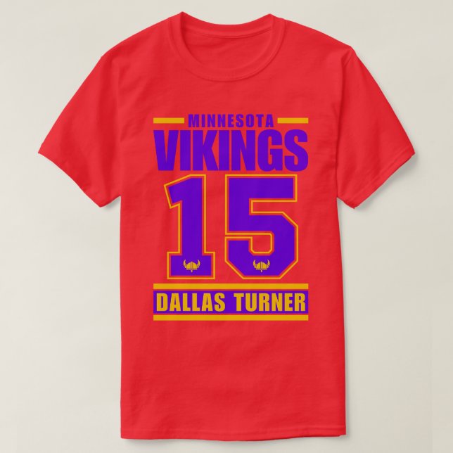 T-shirt Minnesota Vikings Dallas Turner 15 American Playe (Design devant)