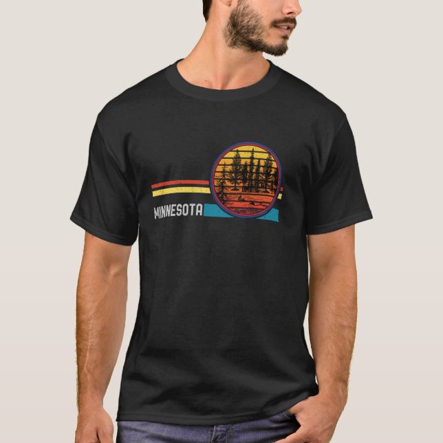 T-shirt Minnesota Vintage Mn 80s Lake Forest Mountaï (Devant)