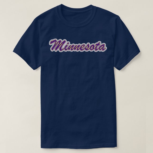 T-shirt Minnesota violet et or sur blanc avec violet glo (Design devant)