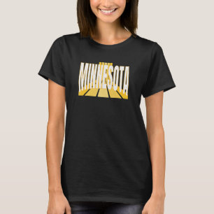 T-shirt Minnesotan violet et jaune Minnesota rétro rayé