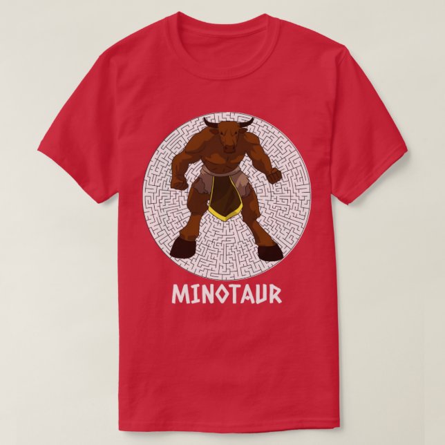 T-shirt Minotaure devant un labyrinthe pour les personnes  (Design devant)