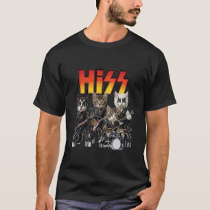 T-shirt Minous qui sifflent Rockers Chat drôle Rock Manche
