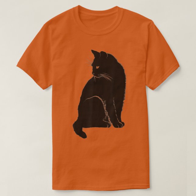 T-shirt Minuscule Chat noir propriétaire Feline Art Kitten (Design devant)