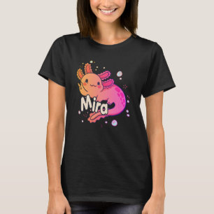 T-shirt MIRA - Belle fille nom avec adorable AXOLOTL