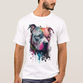 T-shirt Mirada seria + corazón amable : pitbull