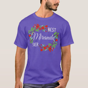 T-shirt Miranda Nom personnalisé Floral Wreath Flower