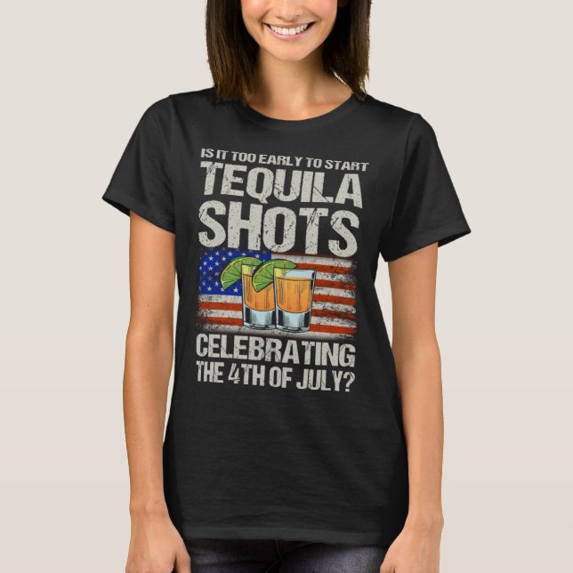 T-shirt Mis Amigos 4 juillet Lime de sel et Tacos Tequila (Devant)