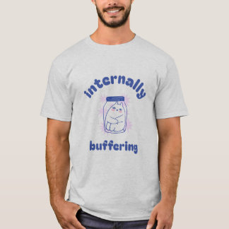 T-shirt Mise en mémoire tampon interne Chat drôle | Étudia