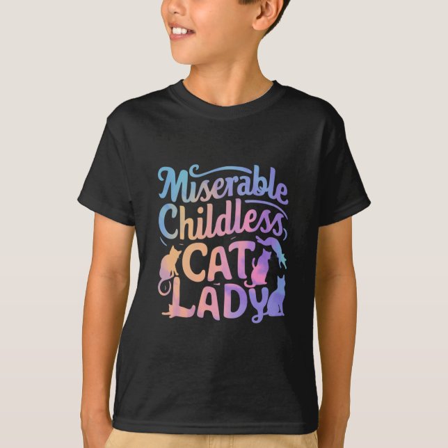 T-shirt Misérable chatte sans enfant dame (Devant)