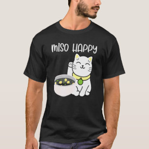 T-shirt Miso Happy Mignon Chat Asien Pun Vêtements Nourrit