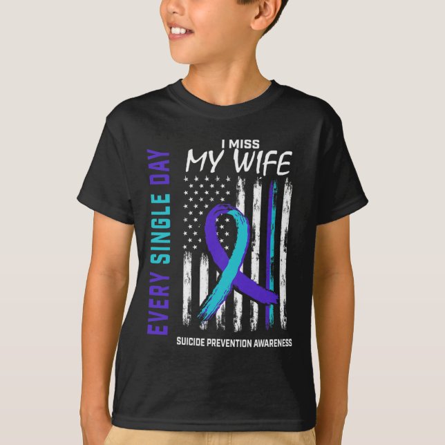 T-shirt Miss Ma femme Prévention du suicide Américaine (Devant)