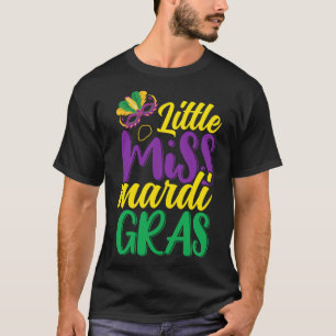 T-shirt Miss Mardi Gras 2023 Mignonnes perles Masque Femme