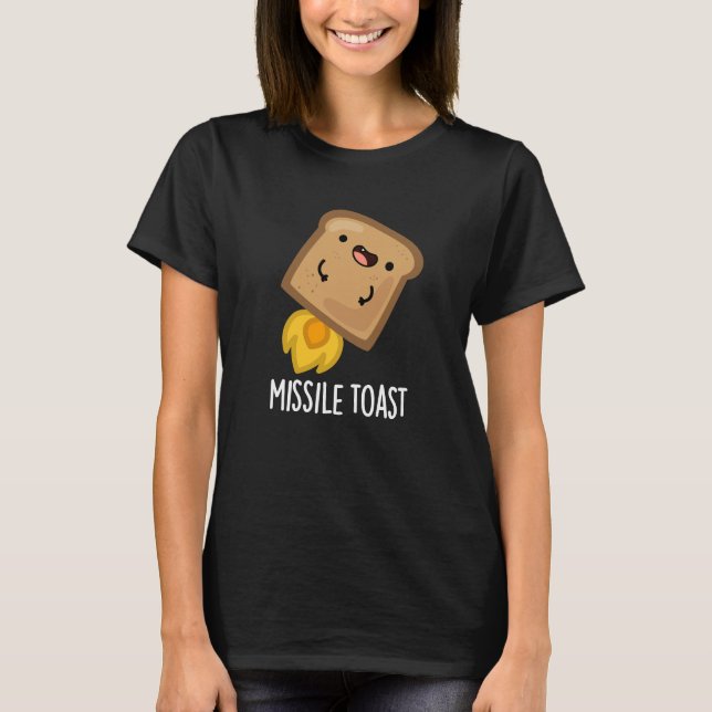 T-shirt Missile Toast amusant Mistletoe Puns Dark BG (Devant)