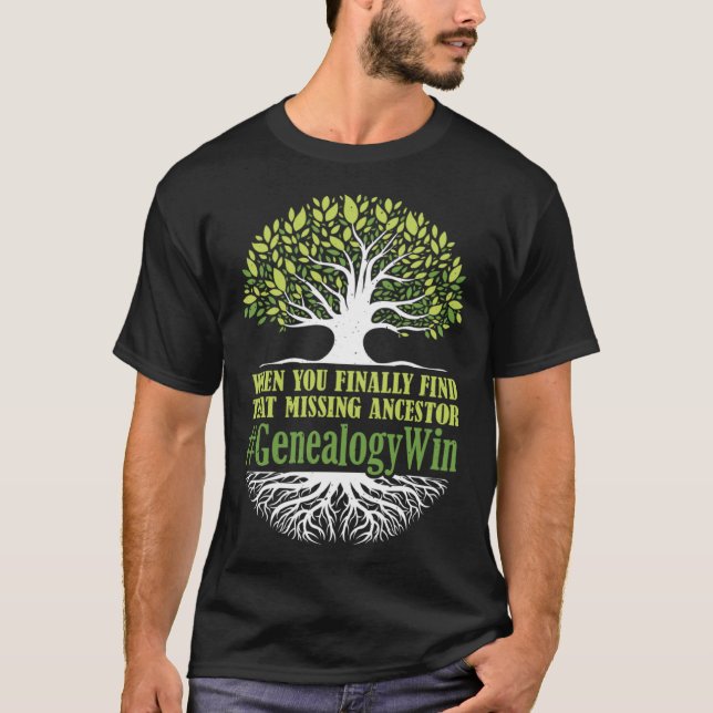 T-shirt Missing Ancestor Ancestry Historian Genealogy Gene (Devant)