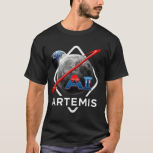 T-shirt Mission Artemis II Gras Rouge et Bleu