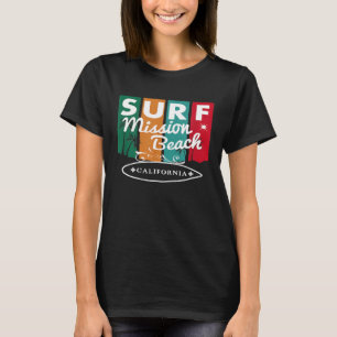 T-shirt Mission Beach California Surf Surboard Retro Vin