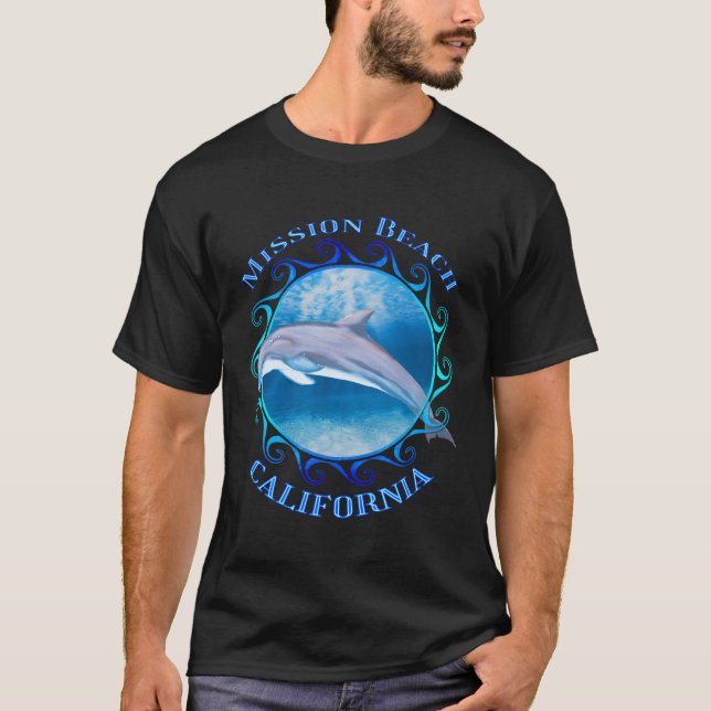 T-shirt Mission Beach California Vacances Dolphin (Devant)
