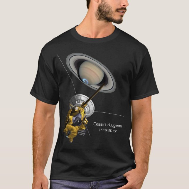 T-shirt Mission Cassini Huygens sur la planète Saturne (Devant)