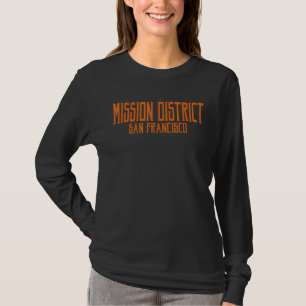 T-shirt Mission District San Francisco Texte Vintage Orang