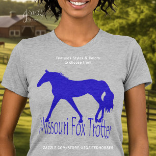 T-shirt Missouri Fox Trotter Blue Horse Silhouette