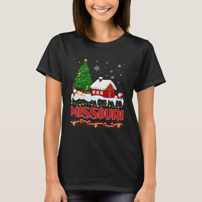 T-shirt Missouri sapin de Noël pyjama État de Miss (Devant)