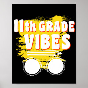 T-Shirt mit 11. Klasse Vibes Zurück zur Schule Ers Poster