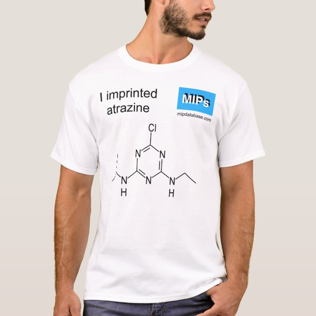 T - Shirt mit Atrazin-Vorlagenmolekül (Vorderseite)