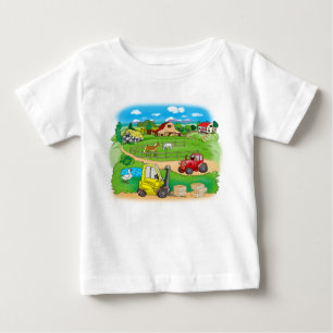 T - Shirt mit Autos und Dorfbild