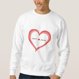 T-Shirt mit benutzerdefinierten Paarnamen und Herz Sweatshirt