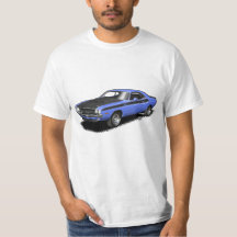 T-Shirt mit Blauem Challenger Oldtimer