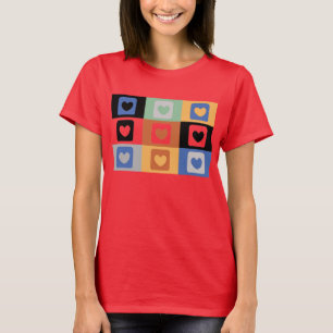 T - Shirt mit bunten Herzen