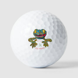 T Shirt mit Cartoon-Eidechse Golfball