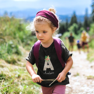 T-Shirt mit dem Buchstaben A Leopard