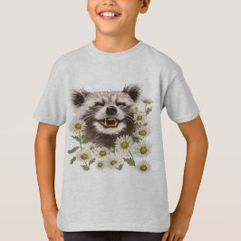 T - Shirt mit dem Druck eines glücklichen Renncoon