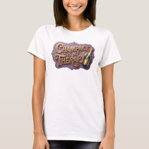 T-Shirt mit dem lustigen orangen Slogan CHAMPAGNER