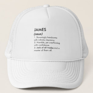 T-Shirt mit dem Namen James, bearbeitbarer Name, b Truckerkappe