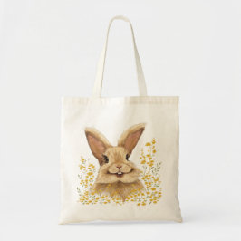T - Shirt mit dem Print Happy Bunny in Golden Tone Tragetasche